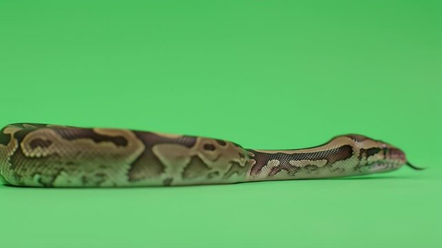 Ball Python Profile: Tongue Flick on Green Screen