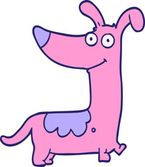 cartoon dog in bright neon color