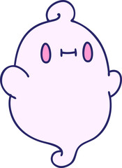 Obraz premium cartoon of a happy halloween ghost in bright neon color