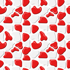 Seamless Pattern of Red White Pebbles