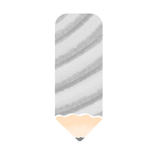 Pastel Blue Watercolor Pencil, Rounded Top, Pointed Tip, Isolated.