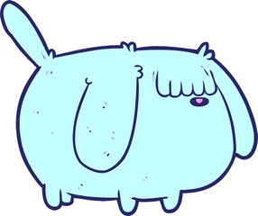 cute funny cartoon dog in bright neon color