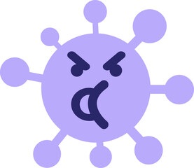 annoyed talking virus in bright neon color