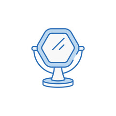 Pedestal Mirror icon design with white background stock illustration