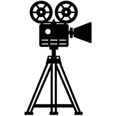 Obraz premium Cinematographer's camera stand on white background