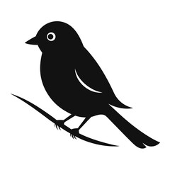 Obraz premium vector silhouette of a small bird perched on a branch