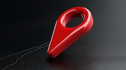 Red location pin. Discover precise geographic marker indication on digital map interface for enhanced navigation utility.