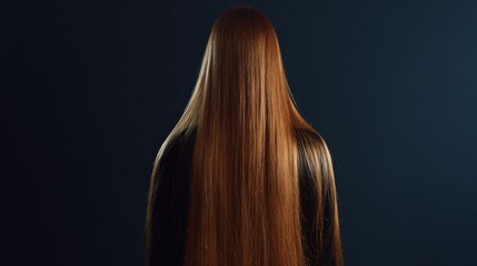 Woman with long straight hair getting hair treatment at a modern salon