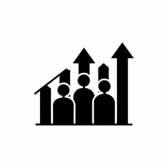 creative details Outline Growth Chart Icon (Population Increase) Icon vector illustration