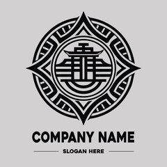 Fototapeta premium Traditional Chinese Batik Vector Logo Design