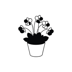 black and white flower on white background 
