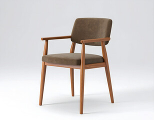 Modern wooden chair with upholstered seat and minimalist design