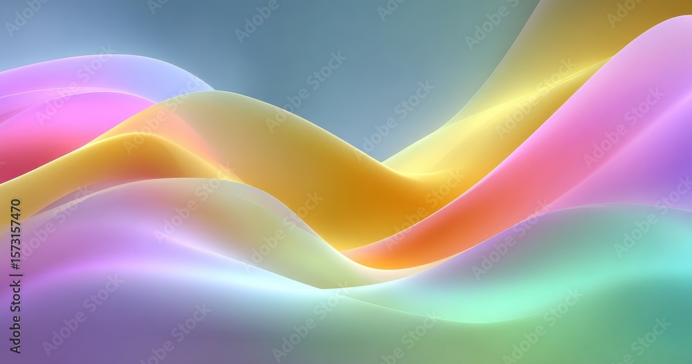 Poster colorful abstract background featuring soft flowing gradient waves