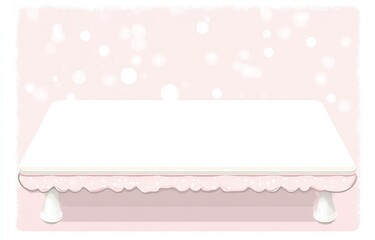 Pink scalloped table, empty, delicate, pastel, backdrop