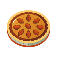Deliciously decorated autumn pie with leaf shaped topping