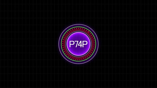 Red Stop Button Icon on Black Background with Metallic Neon Round Web Vector Design for Technology Interface and Safety Concept
