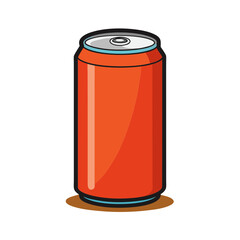 Simple red soda can with a silver top on a white background