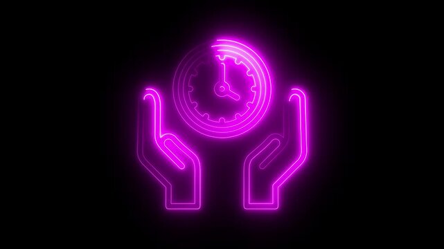 A bright pink neon sign glows against a black night background in this 2012 holiday celebration light illustration featuring a new glowing love symbol design concept