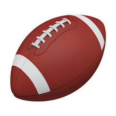 Fototapeta premium American Football Close Up with White Stripes on Transparent Background