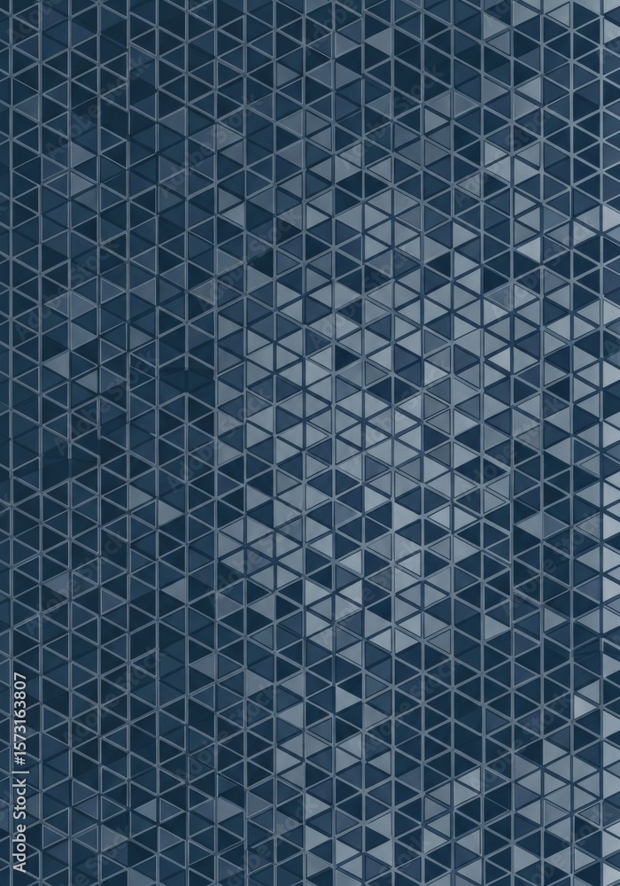 Poster geometric triangle pattern background - abstract background featuring a repeating pattern of dark bl