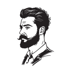 man with moustache vector illustration