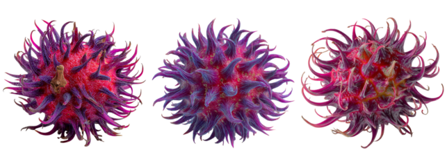 Vibrant Abstract Flower Shapes with Spiraling Petals and Bold Colors