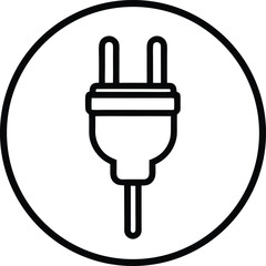 power plug vector icon, electric plug and energy connection symbol