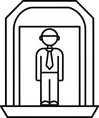 security scanner icon, airport screening and safety check vector