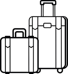 suitcases icon, travel luggage vector symbol