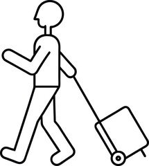traveling passenger icon, tourism and transportation vector symbol