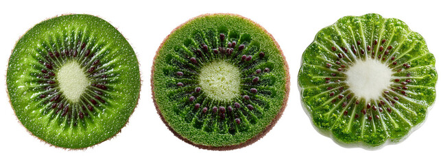 Fototapeta premium Fresh Kiwi Slices with Vibrant Green Color and Unique Texture