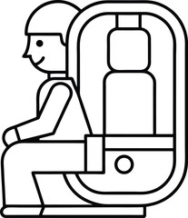 traveling passenger icon, line art travel and tourism vector symbol