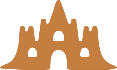 A sand-made beach castle vector illustration.