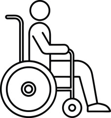 wheelchair accessibility icon – line art accessible symbol vector