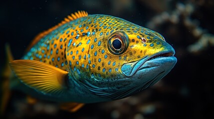 Close-up of a vibrant tropical fish