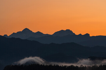 sunrise in the mountains