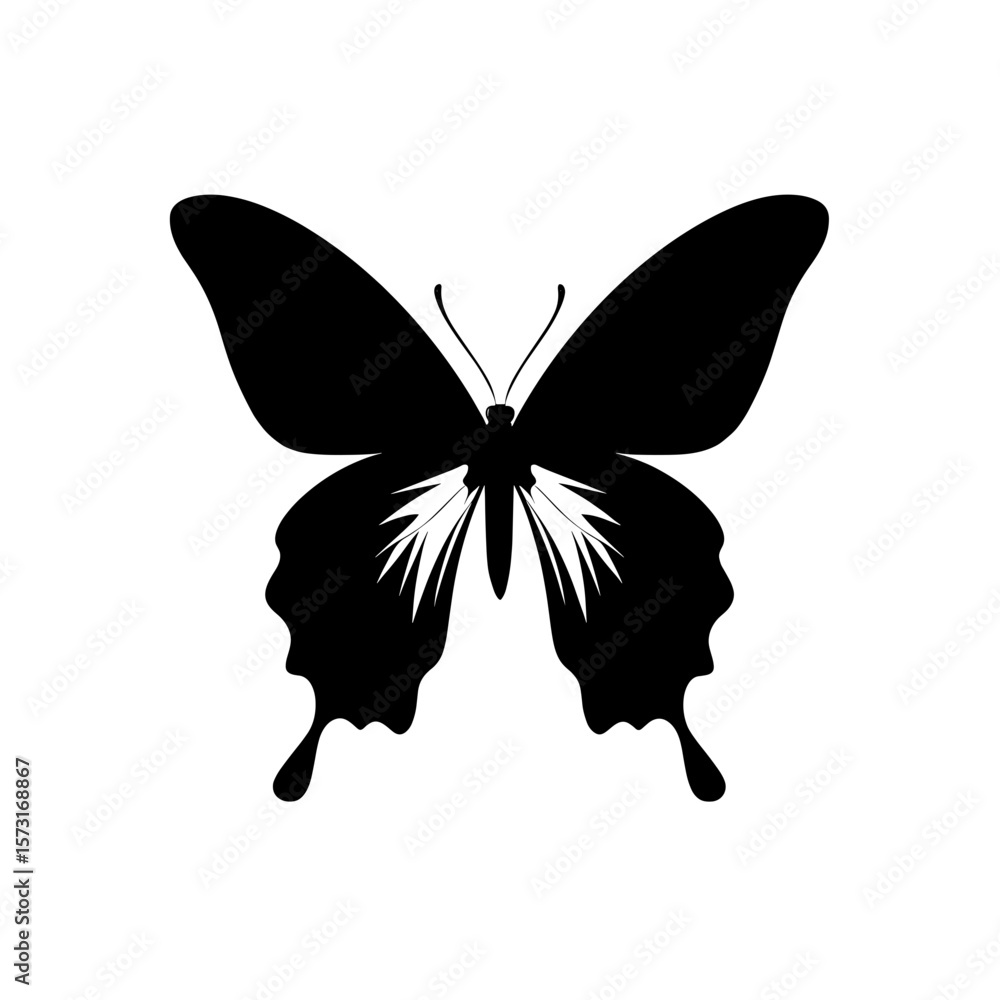 Poster stylized depiction of a butterfly with intricate wing patterns and delicate antennae design element