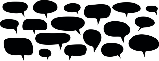 Set of speech bubbles. communication concept, Speak bubble text, vector set of flat message bubbles show chat bubble or dialog boxes on white background.