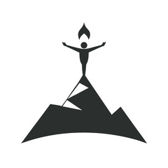 Mountain Top Yoga Meditation Silhouette