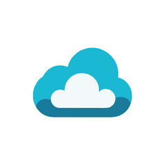 A vibrant blue cloud illustration symbolizing weather, with a clear background for versatile use