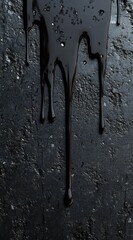 Black Ink Spills on Textured Paper Surface Creating an Artistic Abstract Background for Creative Design Projects