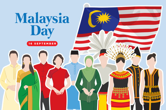 Vector illustration of Malaysia Day, 16 September. Malaysia day banner and poster design for social media and print media. Independence day vector