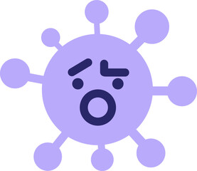 confused shout virus in bright neon color