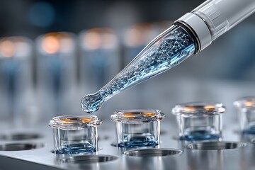 Pipette Tool Resting Next To A Rack Of Capped Microcentrifuge Tubes. The Pipette Is White With A Soft Blue Tip, Placed Diagonally For Dynamic Composition. Tubes Are Transparent And Filled Wi
