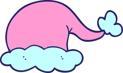 cartoon doodle santa hat in bright neon color