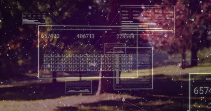 As outlines are appearing, data panels are updating numbers and are linking lines to show analytics