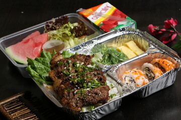 food, japanese cuisine, delicious, steak set