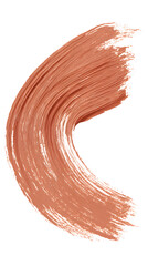 a single flowing organic softly curved brush stroke in warm terracotta