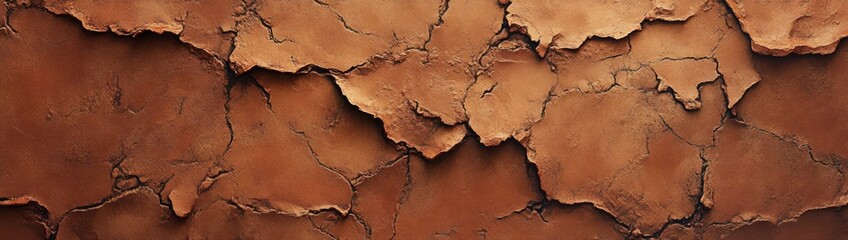 Textured, cracked, brown surface
