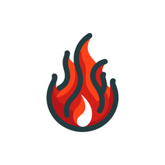 Stylized flame icon representing fire, suitable for design projects and branding